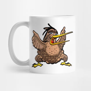 Cartoon New Zealand kiwi bird doing a Maori haka Mug